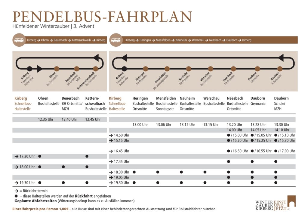 Mit dem Pendelbus zum Winterzauber.