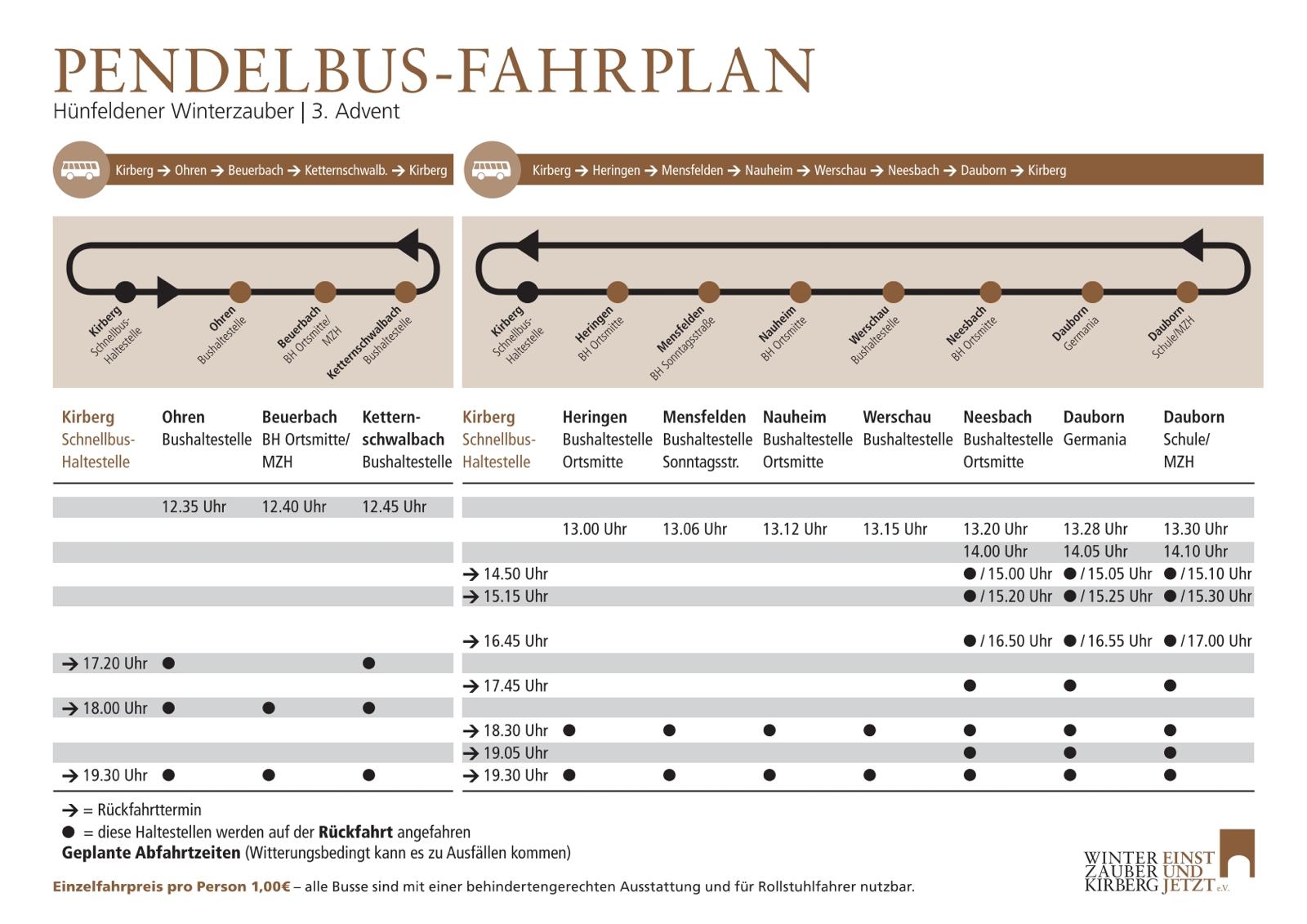 Mit dem Pendelbus zum Winterzauber
